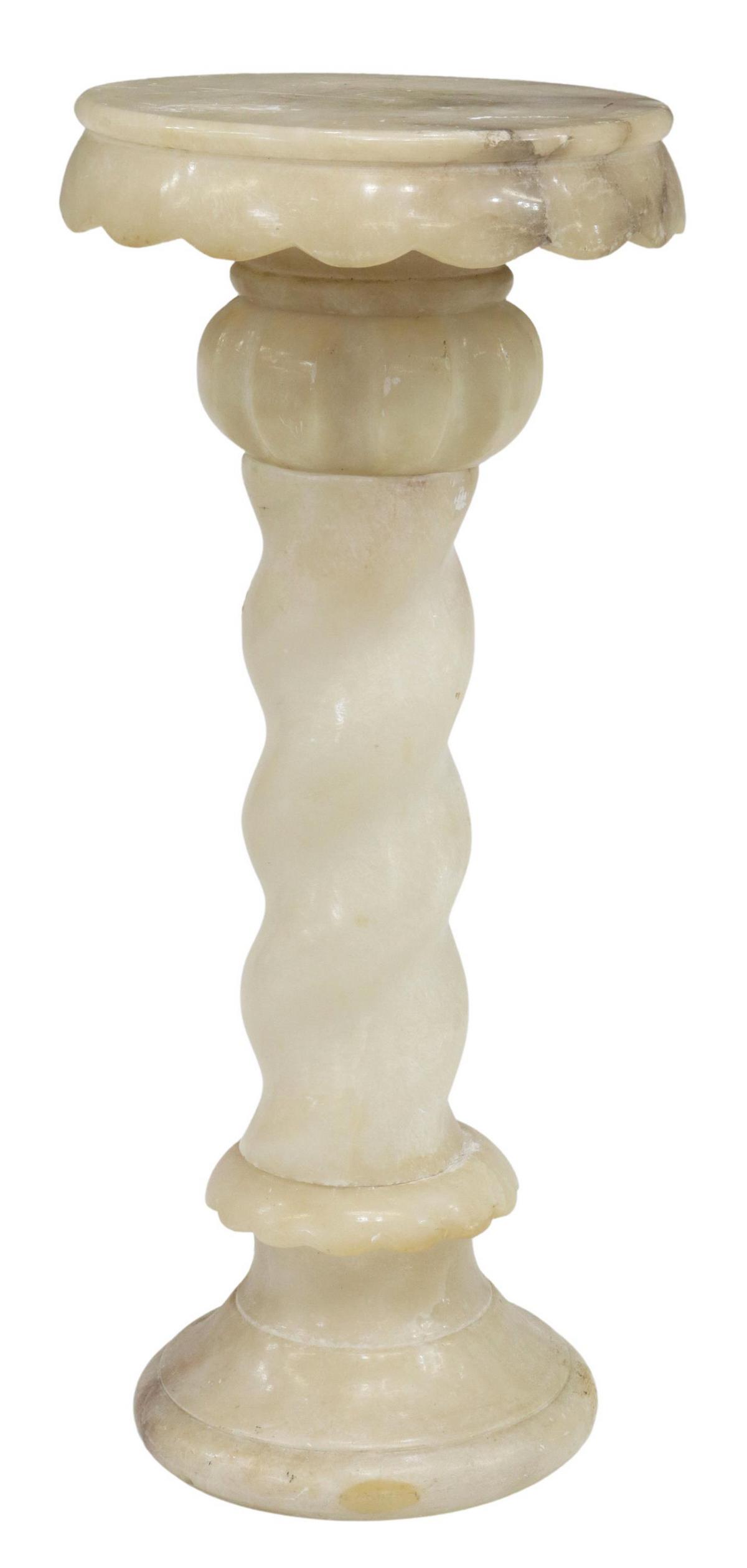 ITALIAN CARVED ALABASTER PEDESTAL/ PLANT STAND (1 of 2)