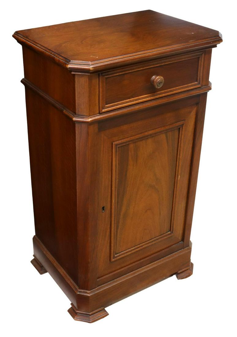FRENCH WALNUT BEDSIDE CABINET (1 of 6)