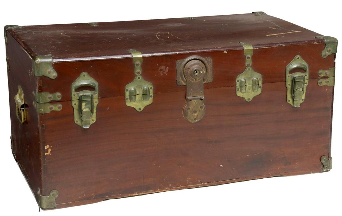 METAL-BOUND CAMPHOR WOOD STORAGE TRUNK (1 of 5)
