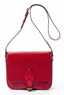 LOUIS VUITTON LOCKY BB Epi Leather Red Coquelicot Crossbody Top Handle Bag