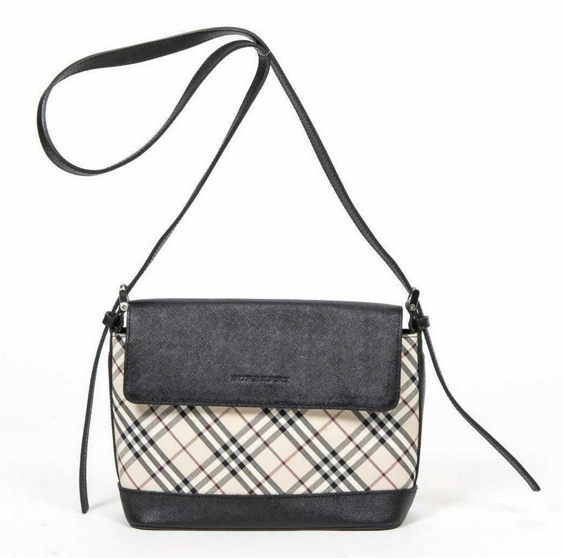 BURBERRY NOVA CHECK CANVAS CROSSBODY FLAP BAG (1 of 7)