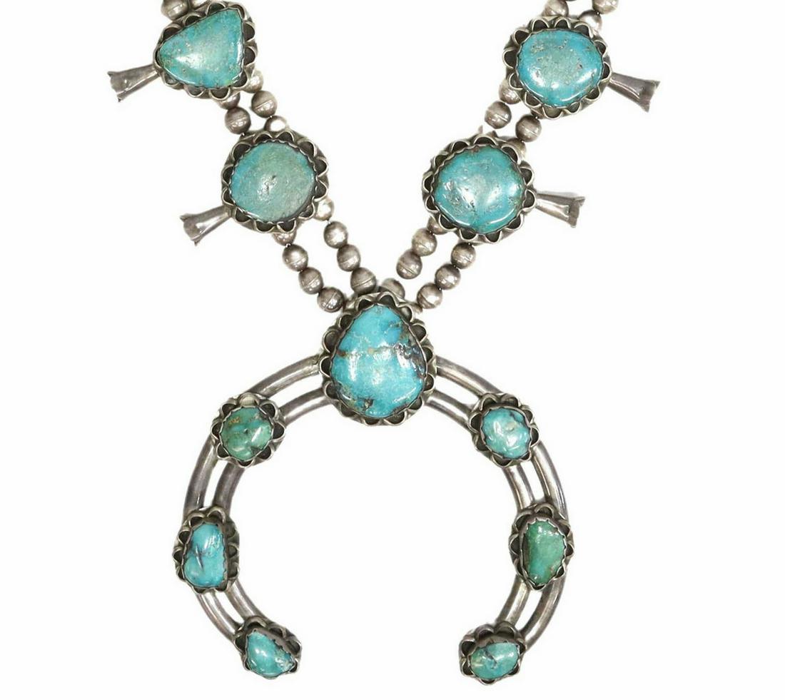 GENTS NATIVE AMERICAN SQUASH BLOSSOM NECKLACE (1 of 3)