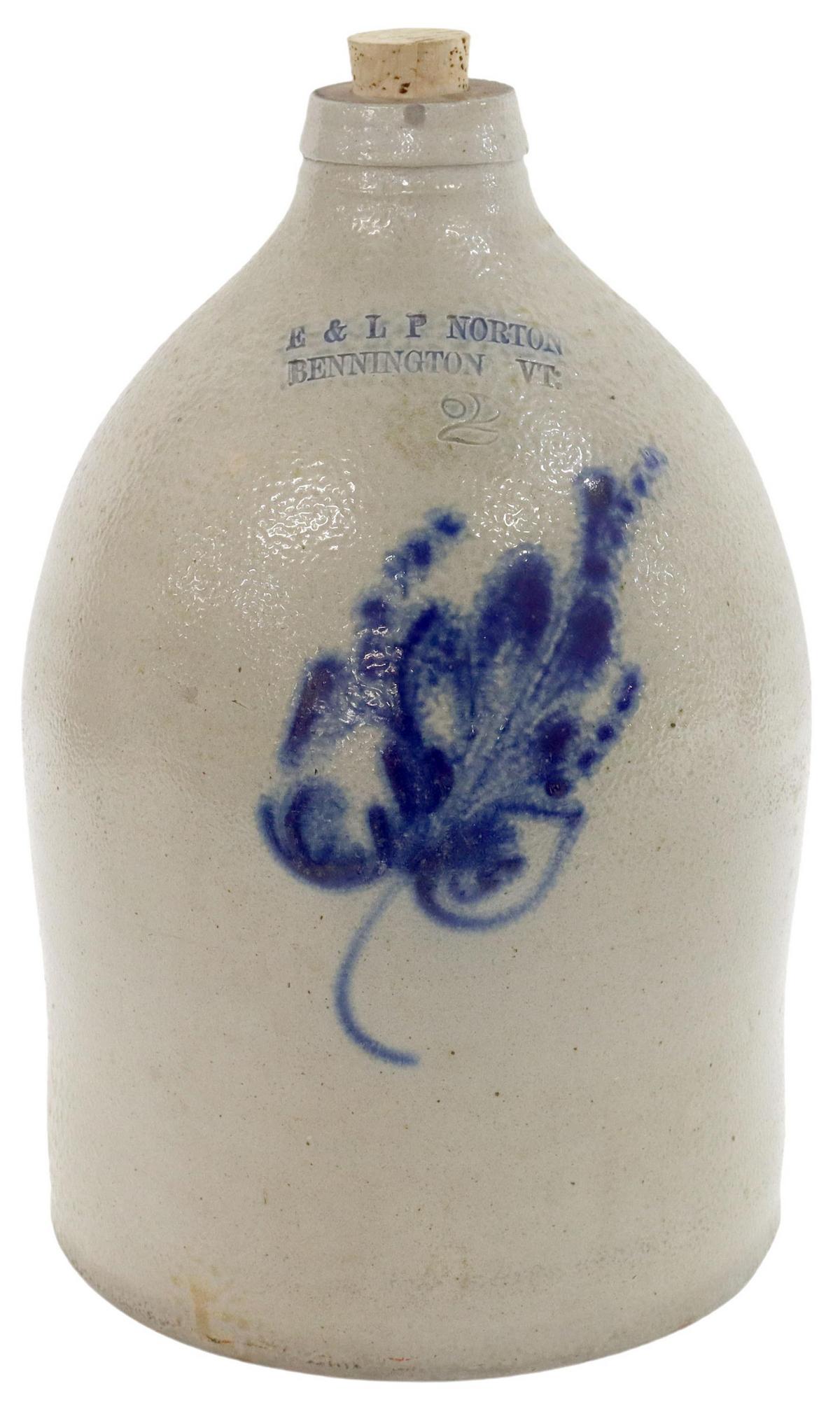 E. & L.P. NORTON BENNINGTON VT STONEWARE 2-GAL JUG (1 of 6)