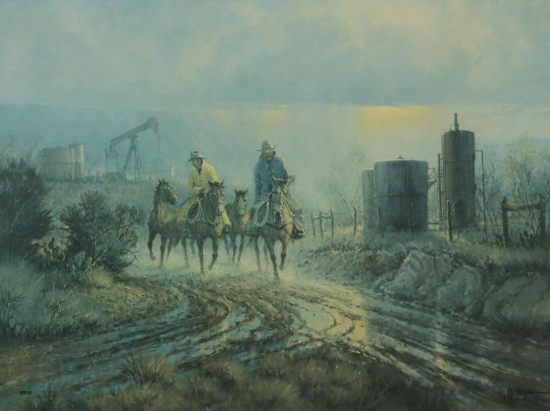 G. HARVEY LIMITED-ED. PRINT '20TH C. RANCHING' (1 of 4)