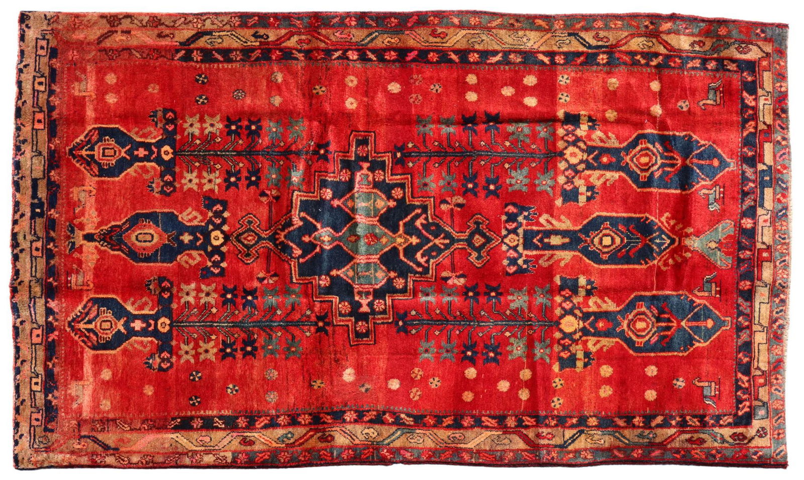 HAND-TIED PERSIAN KOLIA RUG, 7'10" X 4'7" (1 of 3)