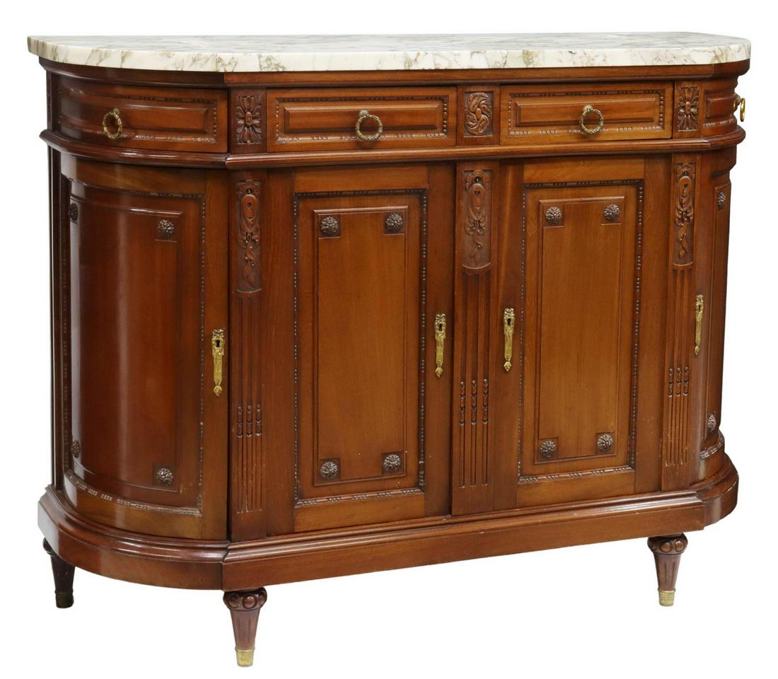 LOUIS XVI STYLE MARBLE-TOP MAHOGANY SERVER (1 of 5)