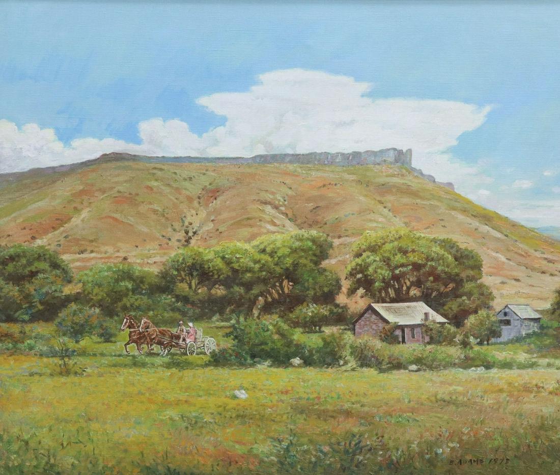 B. ADAMS (20TH C.) WESTERN LANDSCAPE PAINTING (1 of 4)