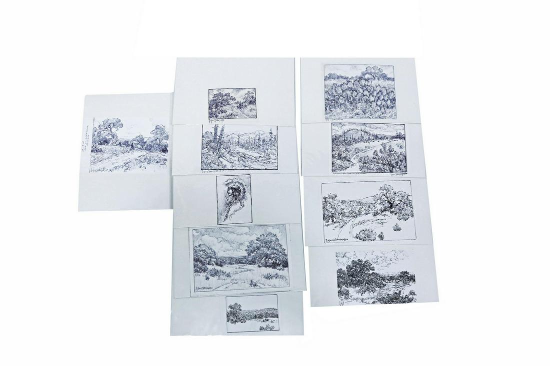 (10) RICK MORRIS (TX, B.1958) INK SKETCHES (1 of 4)