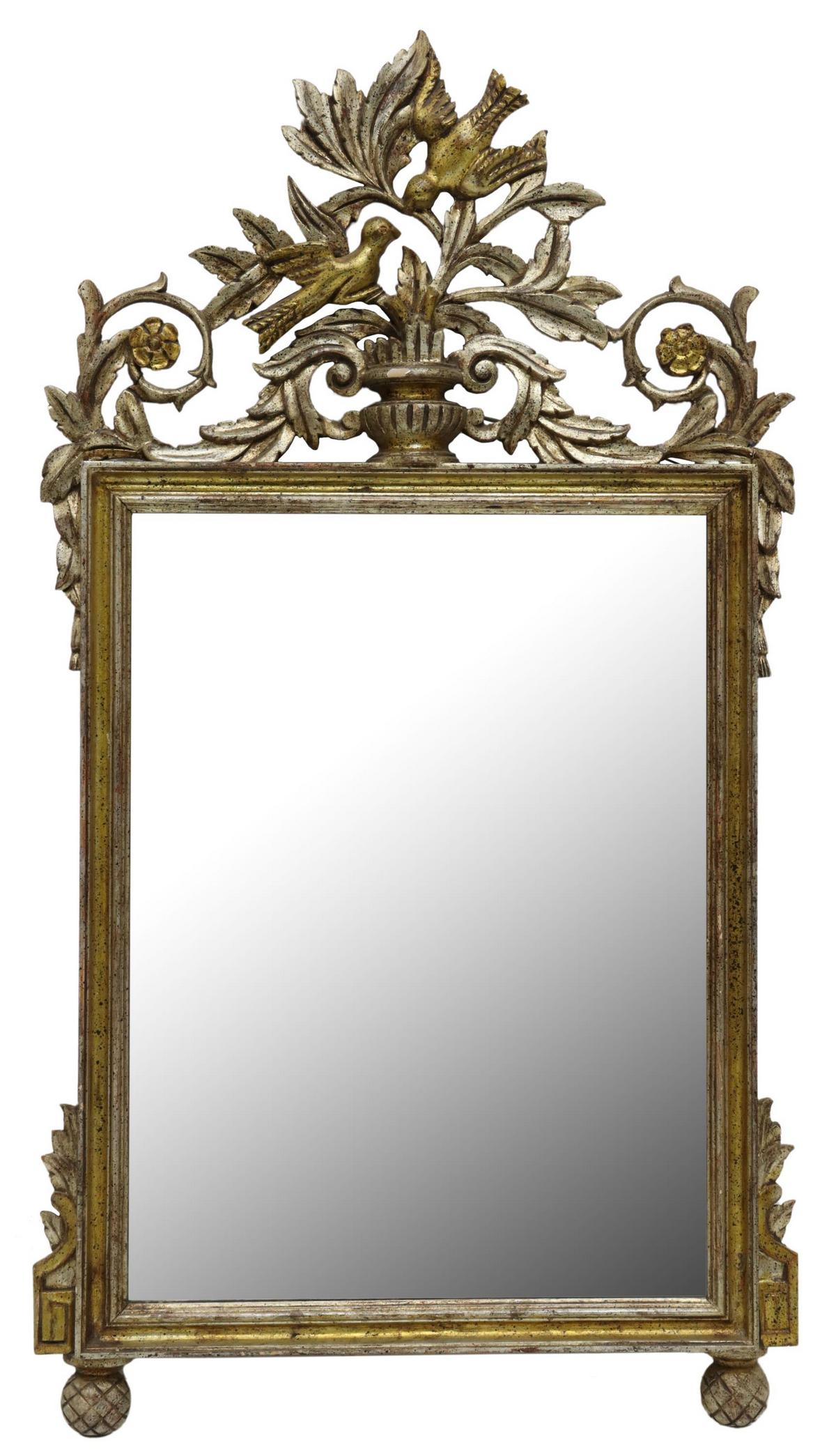 FRENCH LOUIS XVI STYLE GILTWOOD MIRROR (1 of 3)