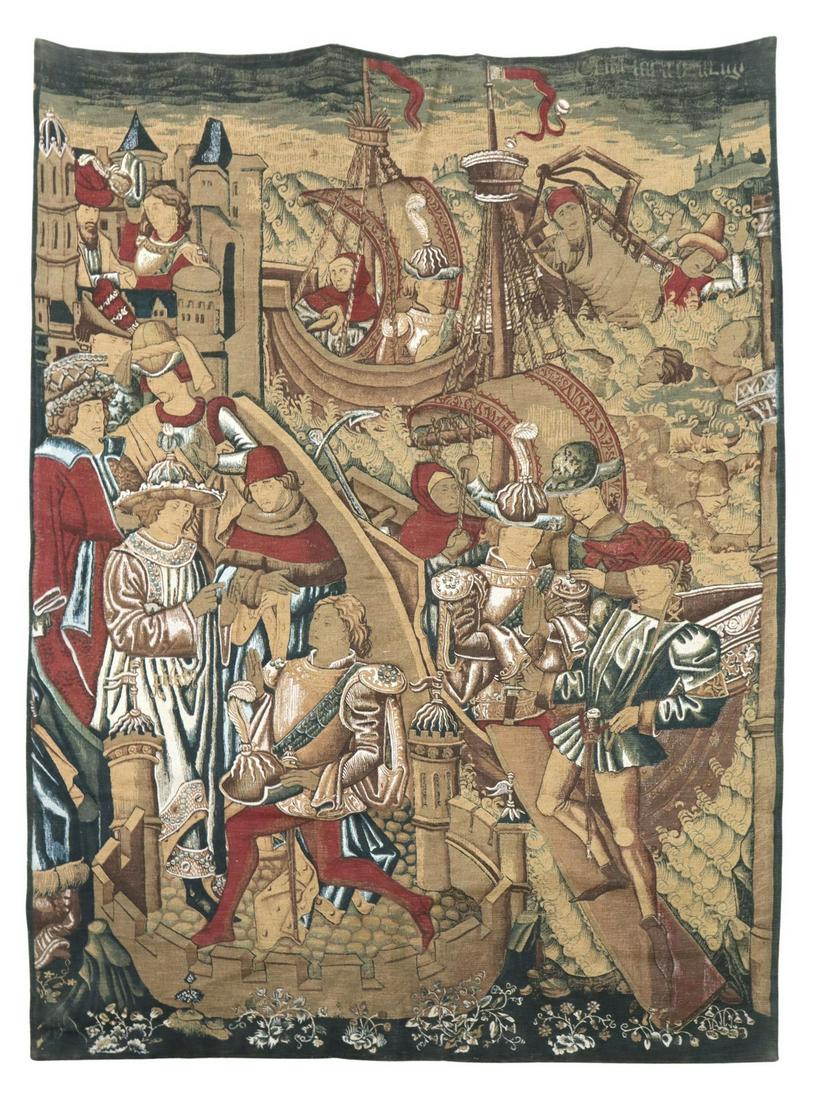 FLEMISH STYLE SCREEN PRINTED TAPESTRY (1 of 3)