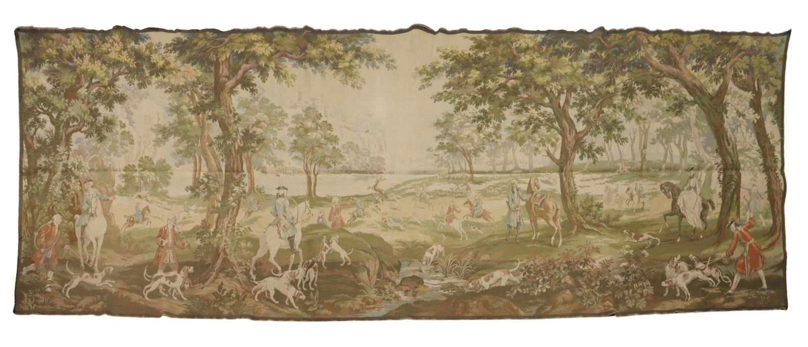 LARGE FRENCH JACQUARD TAPESTRY LA CHASSE, 193"L (1 of 3)
