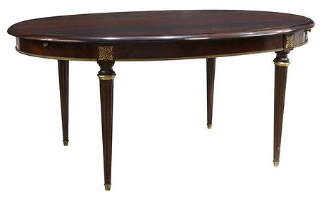 FRENCH LOUIS XVI STYLE MAHOGANY EXTENSION TABLE (1 of 5)