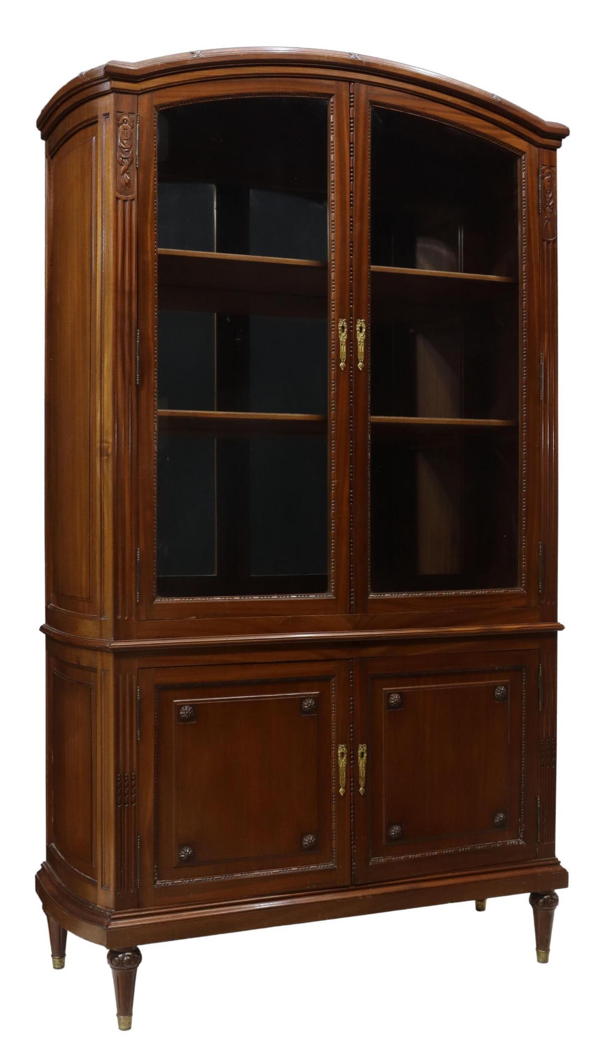 FRENCH LOUIS XVI STYLE MAHOGANY VITRINE (1 of 4)