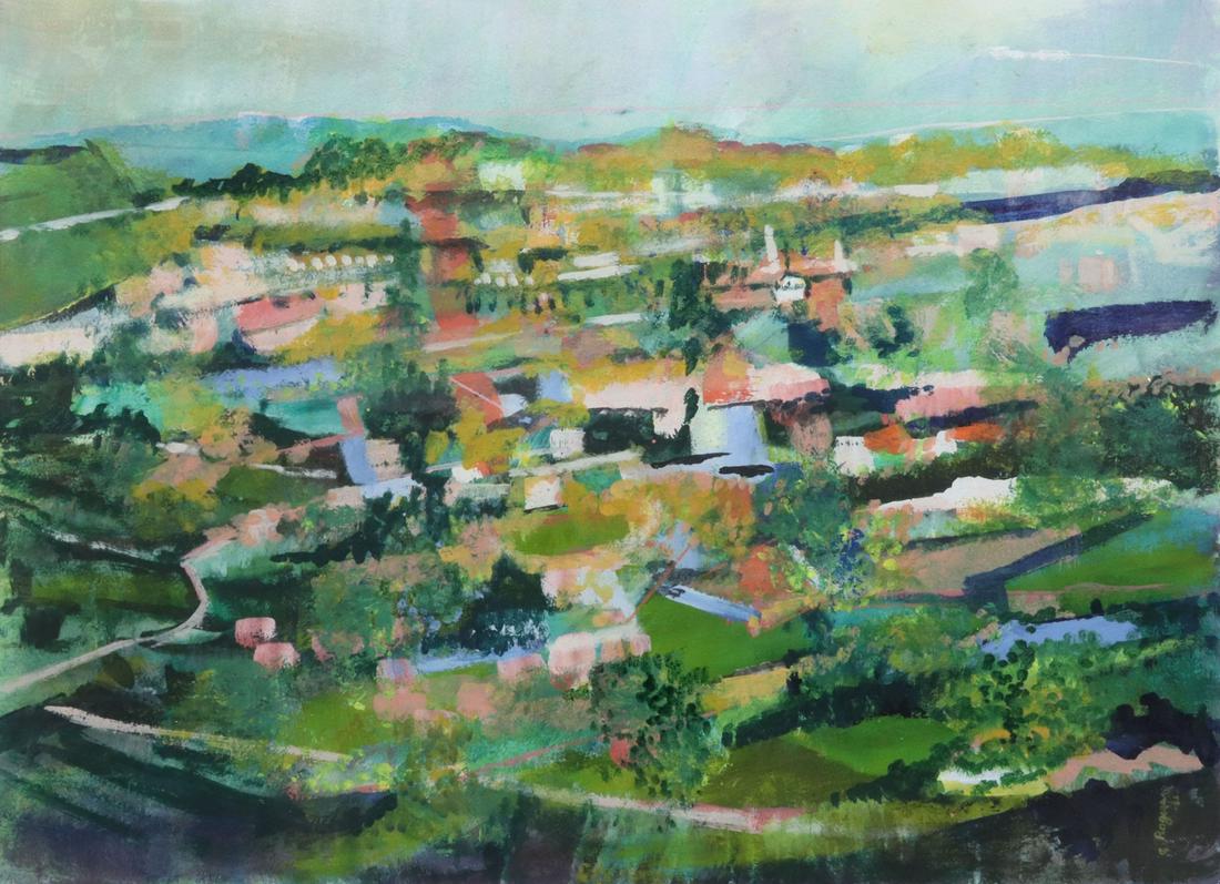 ROGERS W/C & GOUACHE ABSTRACT LANDSCAPE (1 of 4)