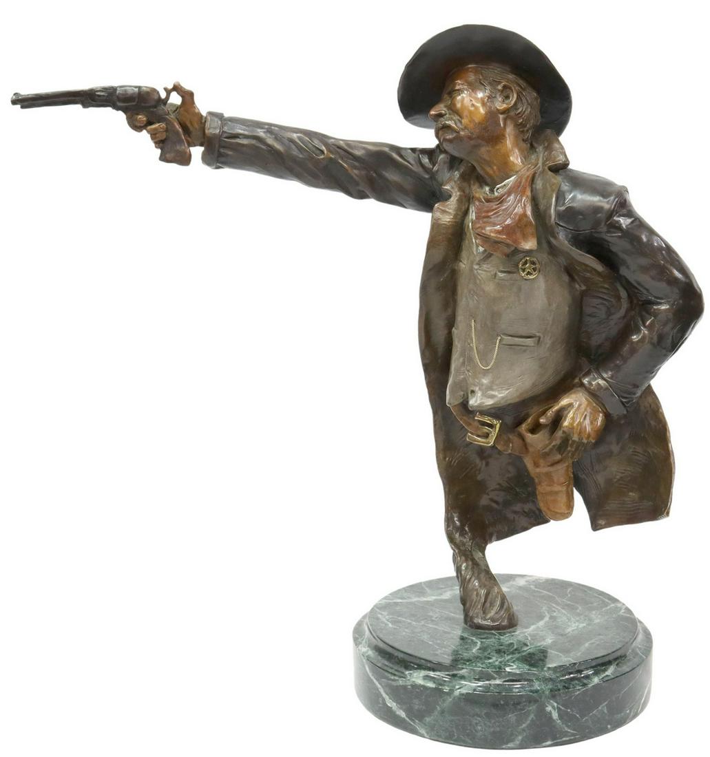 Peter Madsen Western Bronze "long Arm Of The Law"