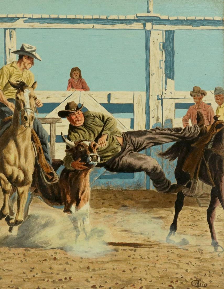 JOE RUIZ GRANDEE (B.1929) RODEO ILLUSTRATION ART (1 of 4)
