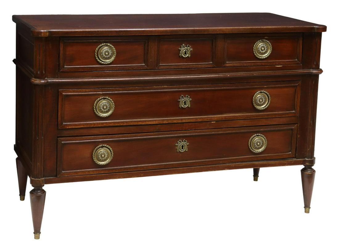 FRENCH LOUIS XVI STYLE MAHOGANY COMMODE (1 of 5)