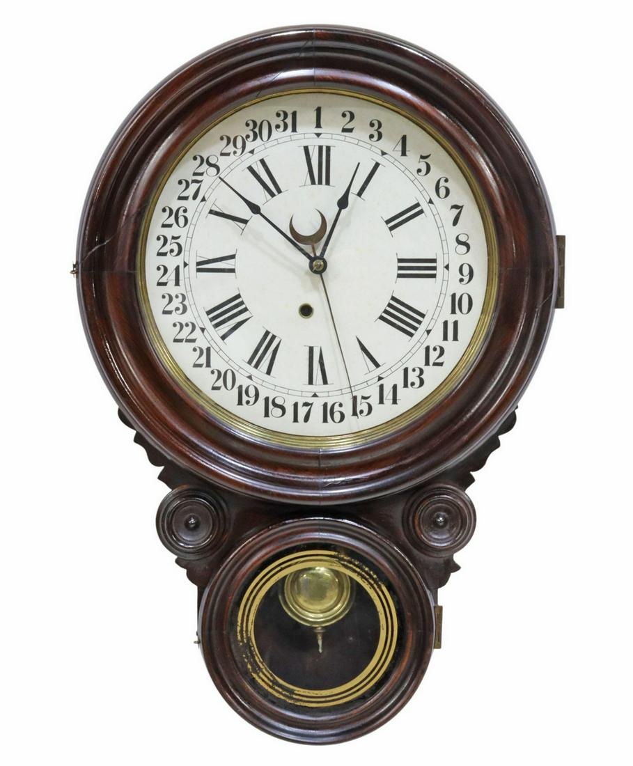 AMERICAN VICTORIAN CIRCULAR DROP WALL CLOCK (1 of 3)