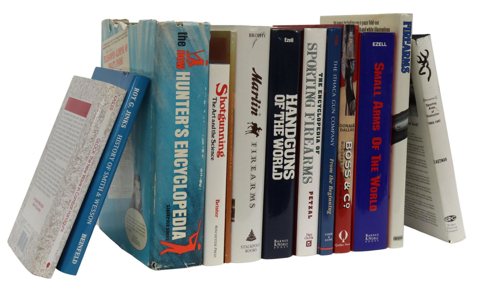 (13) BOOKS: FIREARMS REFERENCE & HISTORY: (lot of 13) Books: firearms reference and history, including: "Artistry in Arms: The Guns of Smith and Wesson," "The Illustrated Encyclopedia of 19th Century Firearms," "Marlin Firearms: A History of