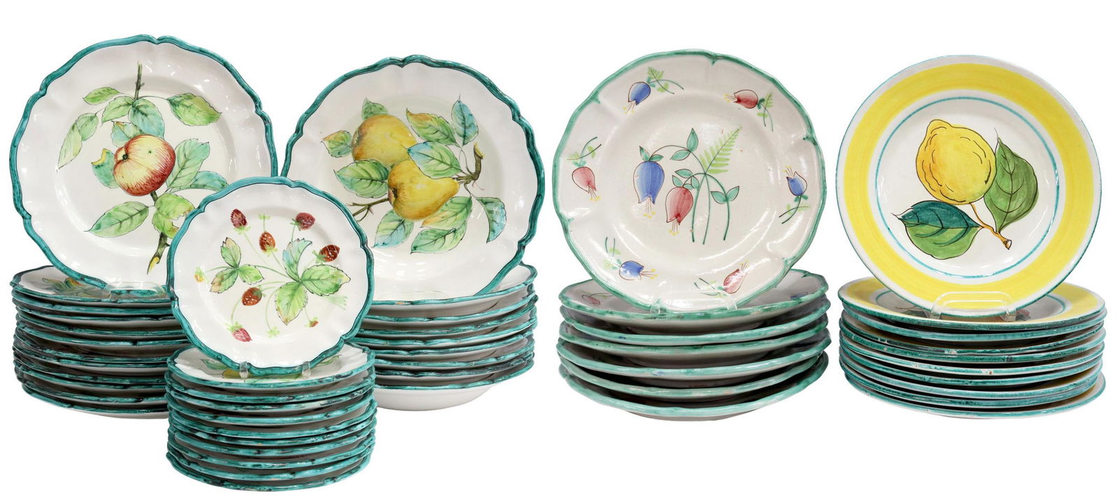 (49) ITALIAN FRUIT & FLOWERS MAJOLICA DINNERWARE (1 of 8)
