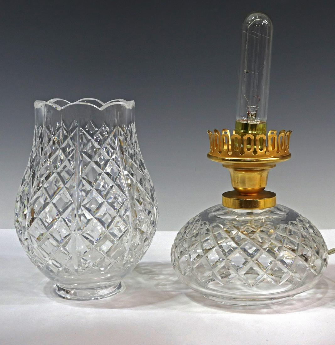 WATERFORD CUT CRYSTAL ELECTRIC HURRICANE LAMP (1 of 4)