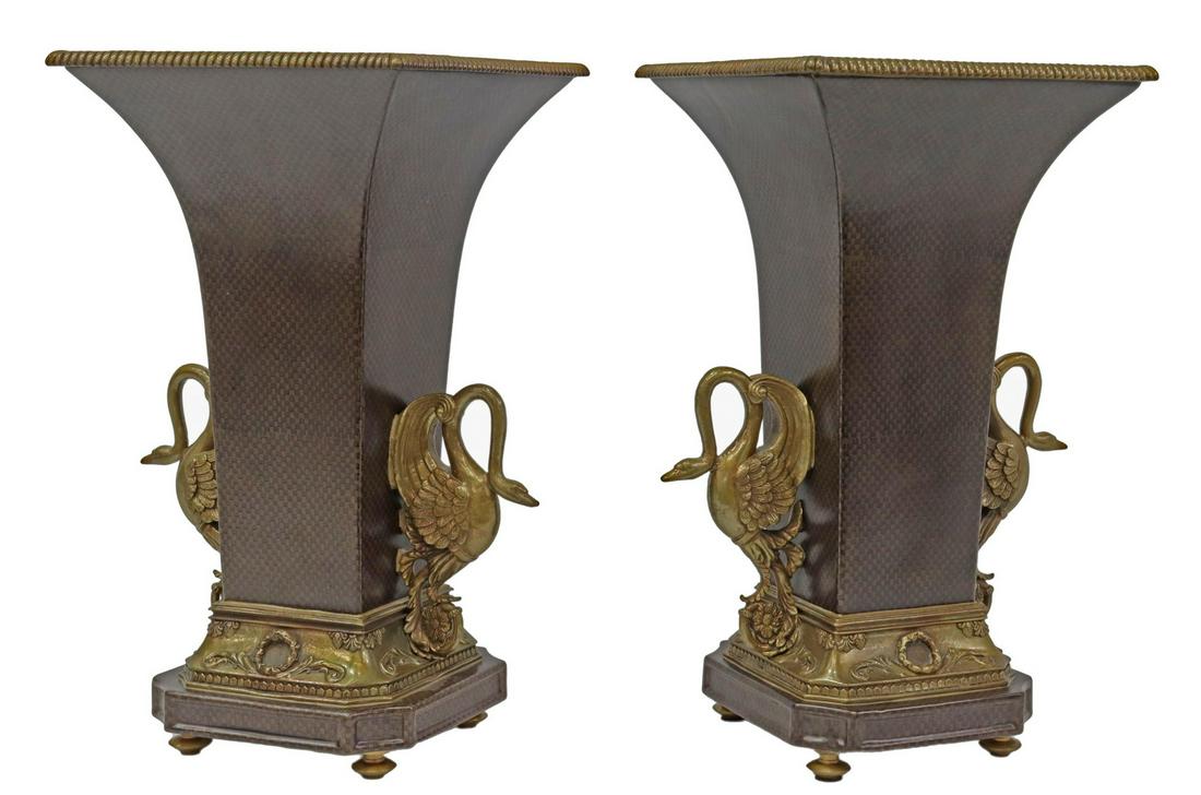 (2) DECORATIVE BRONZE-MOUNTED PORCELAIN VASES (1 of 5)