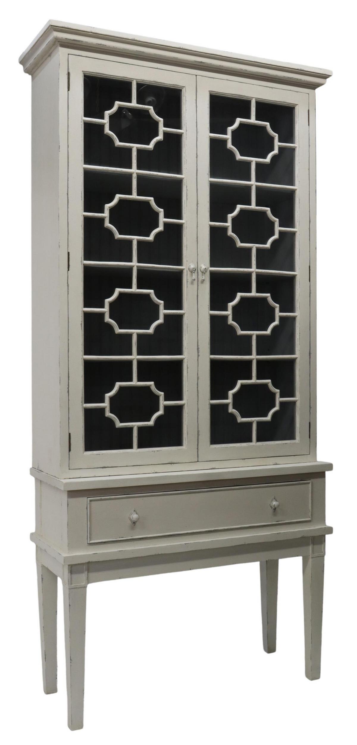 CONTEMPORARY WHITE PAINTED DISPLAY CABINET (1 of 3)