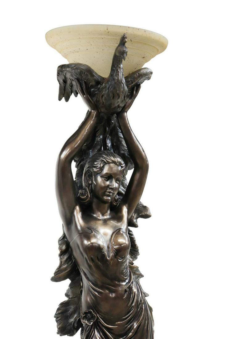 PEACOCK GODDESS TORCHIERE FLOOR LAMP (1 of 4)