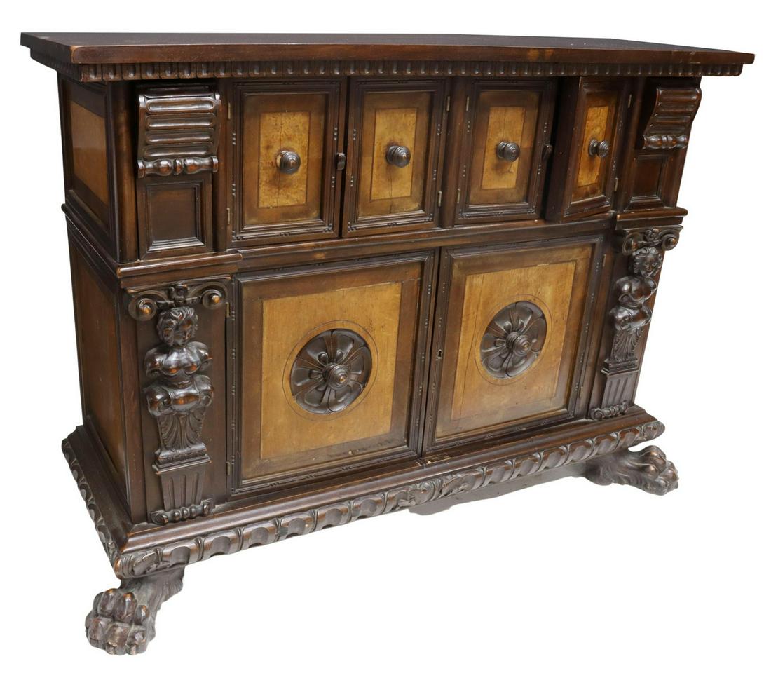 ITALIAN RENAISSANCE REVIVAL WALNUT SIDEBOARD (1 of 5)