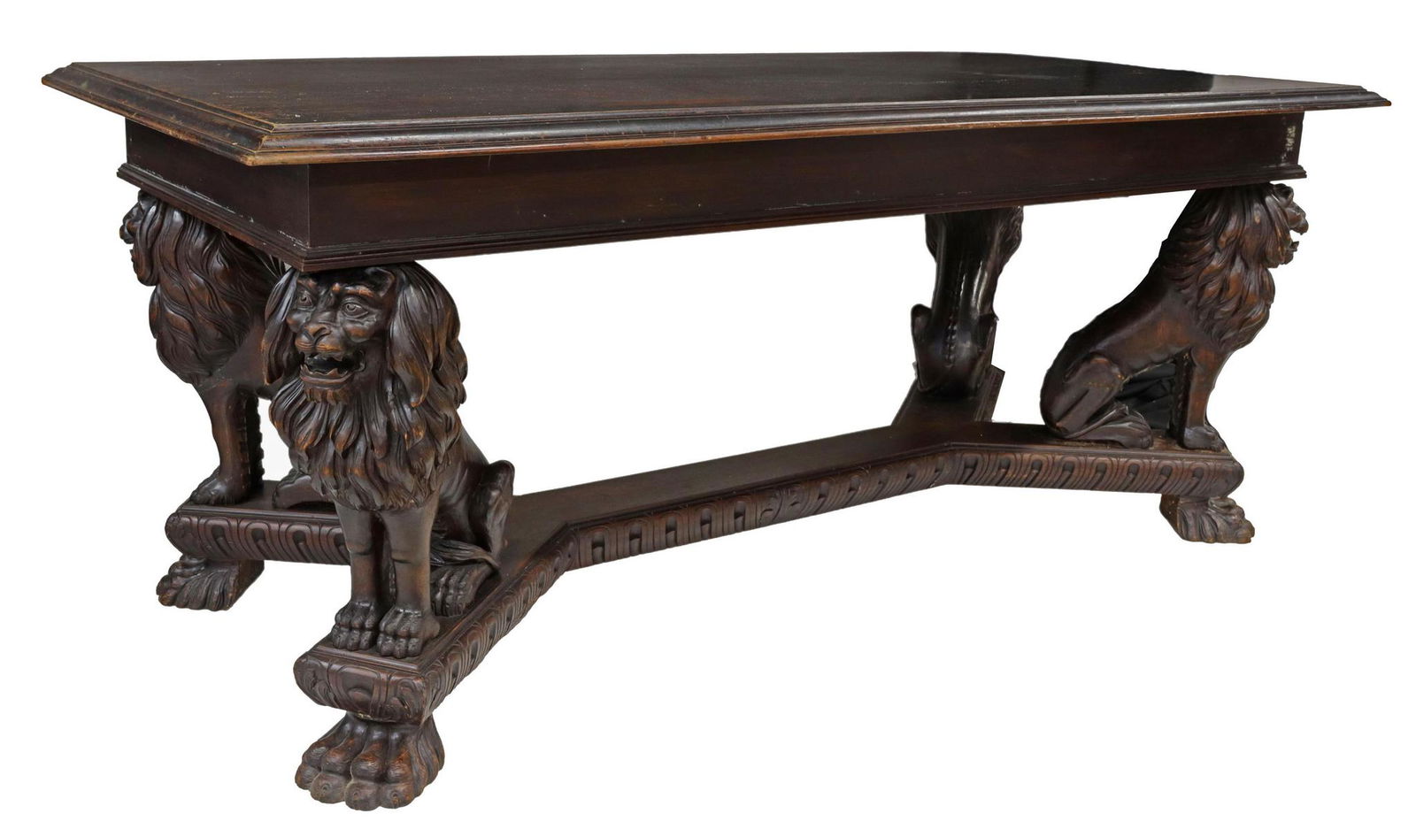 ITALIAN RENAISSANCE REVIVAL CARVED LIONS TABLE (1 of 5)