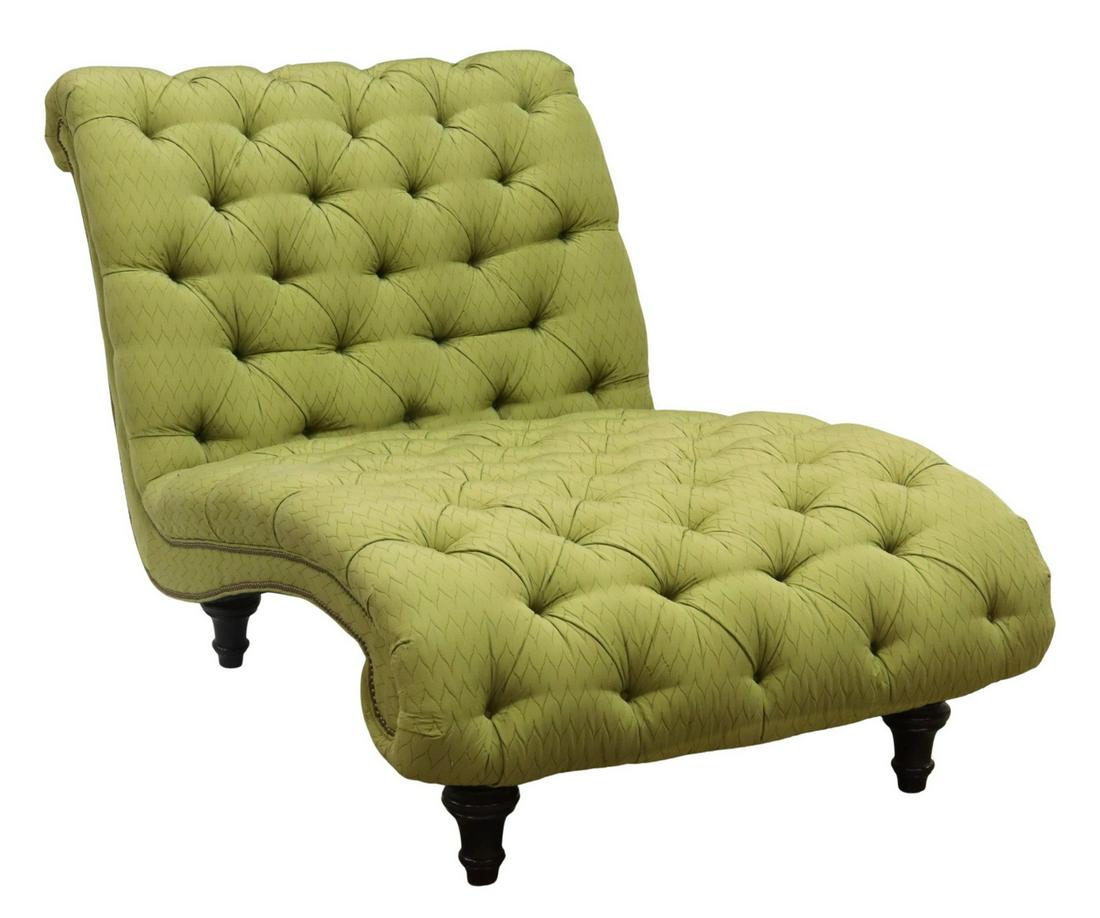 OVERSIZED BUTTON-TUFTED UPHOLSTERED CHAISE LOUNGE (1 of 3)