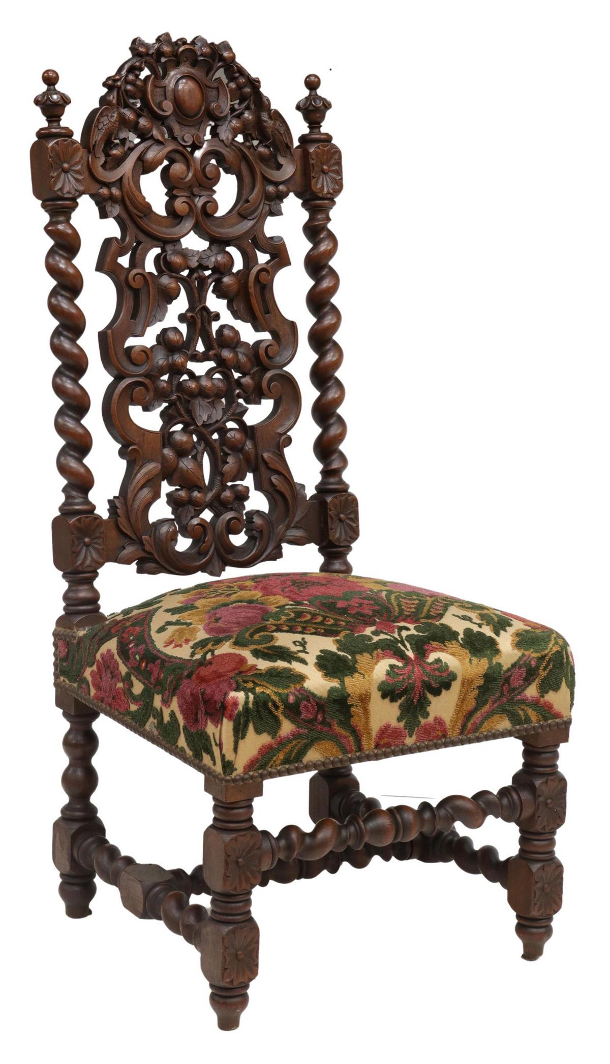 FRENCH RENAISSANCE REVIVAL CARVED SIDE CHAIR (1 of 3)