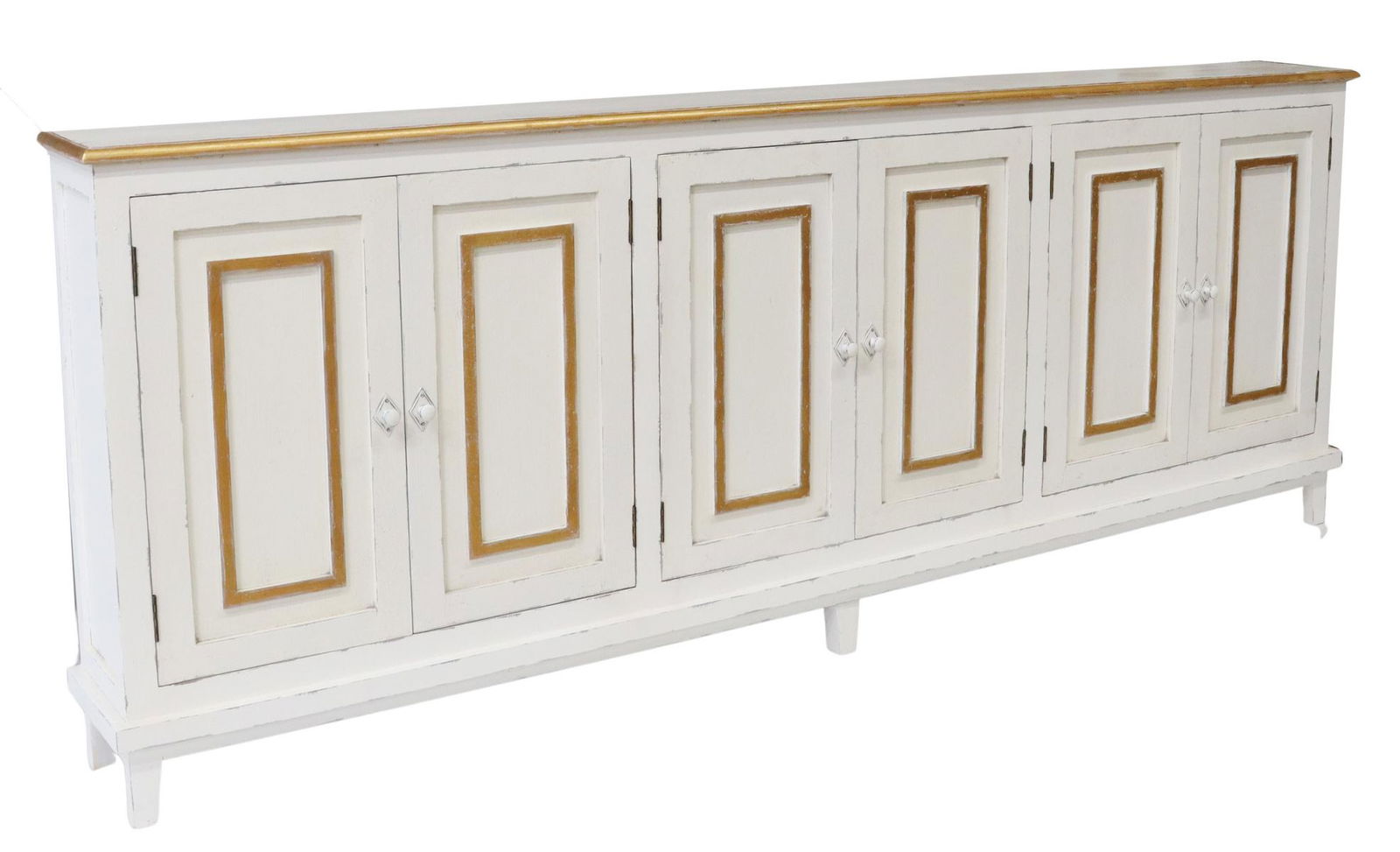 CONTEMPORARY WHITE PAINT DECORATED SIDEBOARD (1 of 5)