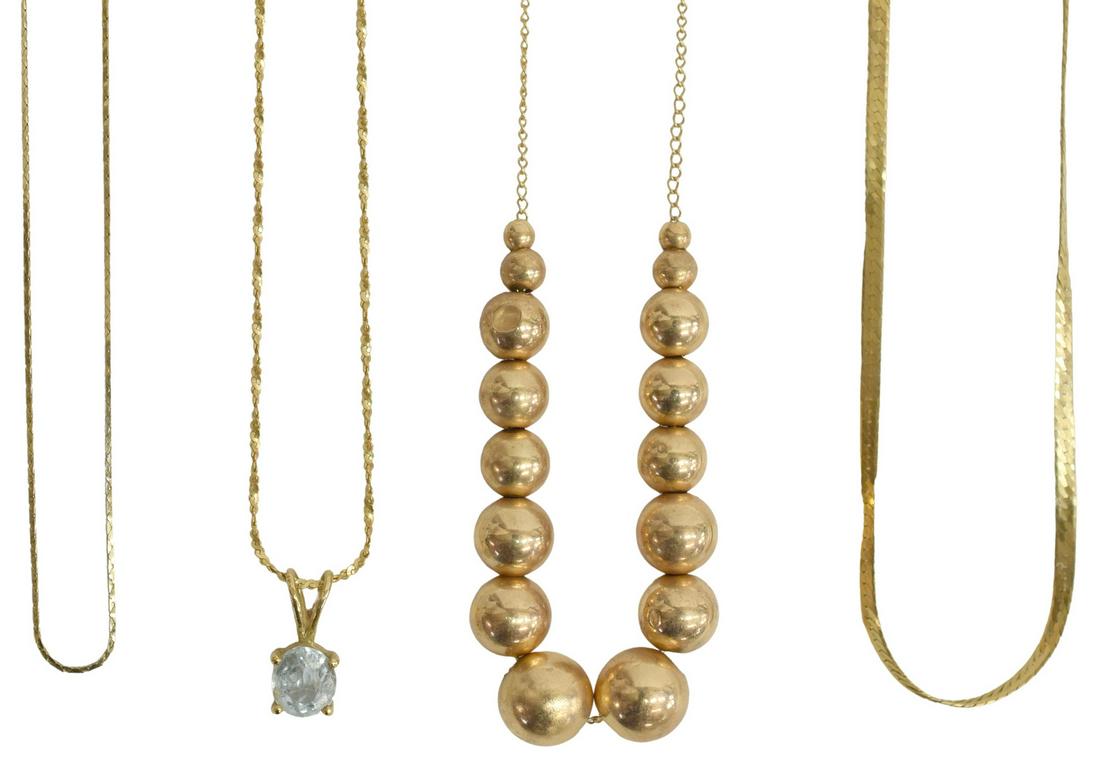 (4) ESTATE 14KT & 18KT YELLOW GOLD NECK CHAINS (1 of 2)