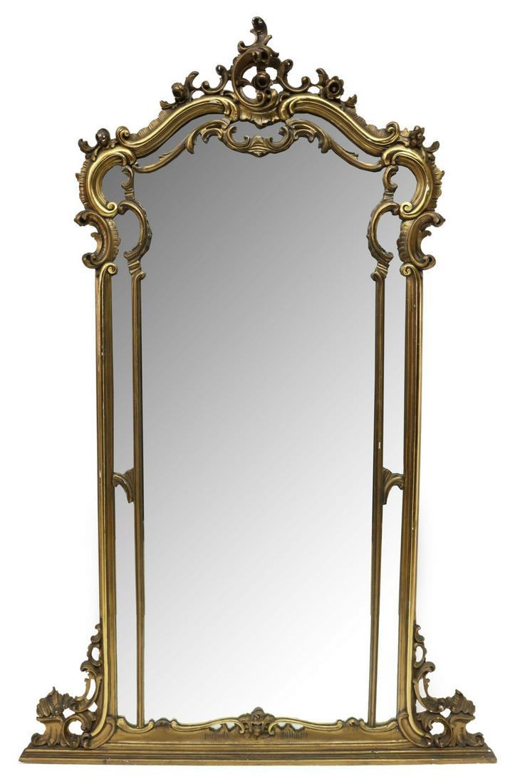 ITALIAN LOUIS XV STYLE GILTWOOD WALL MIRROR (1 of 3)