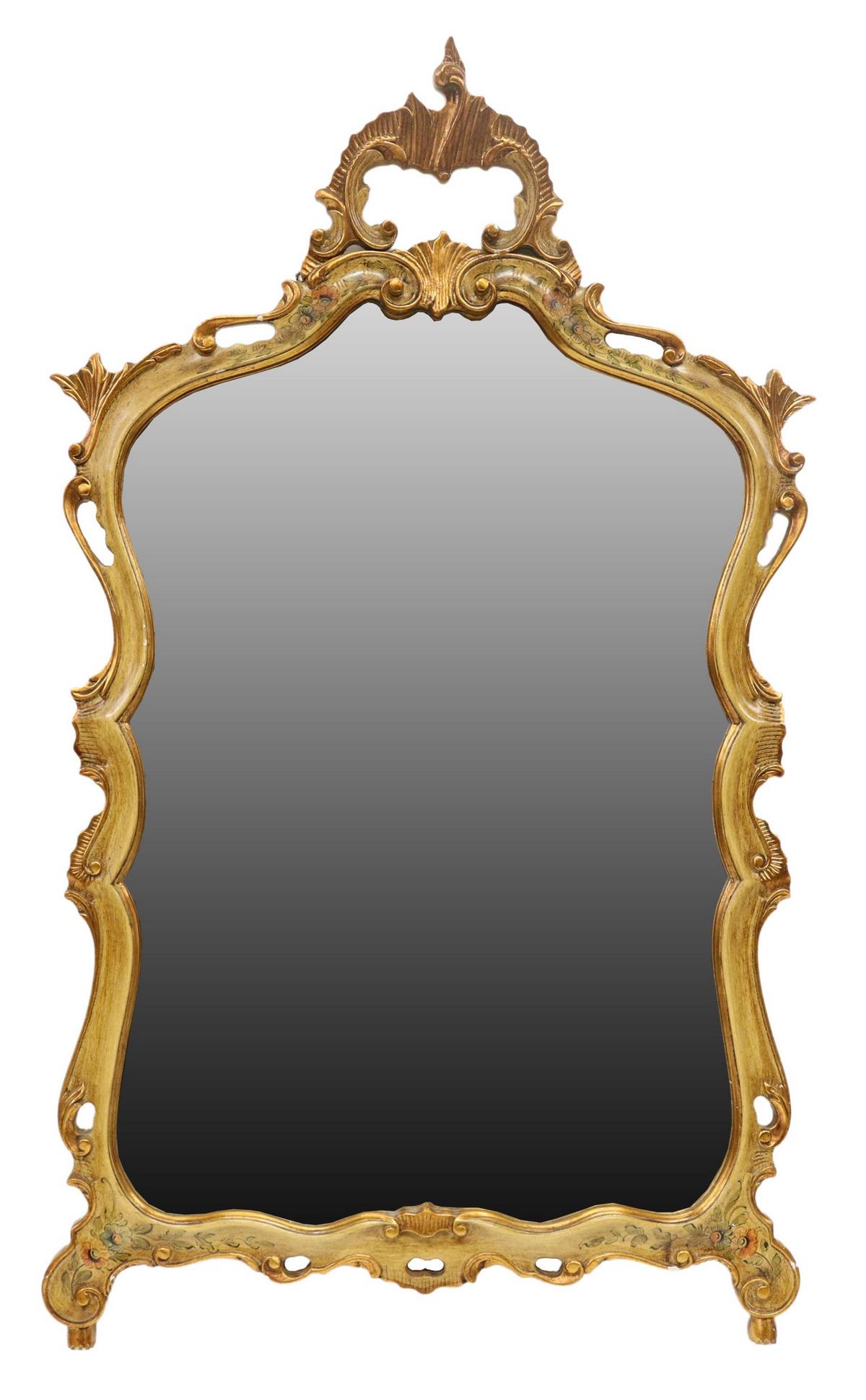 ITALIAN LOUIS XV STYLE PARCEL GILT PAINTED MIRROR (1 of 3)