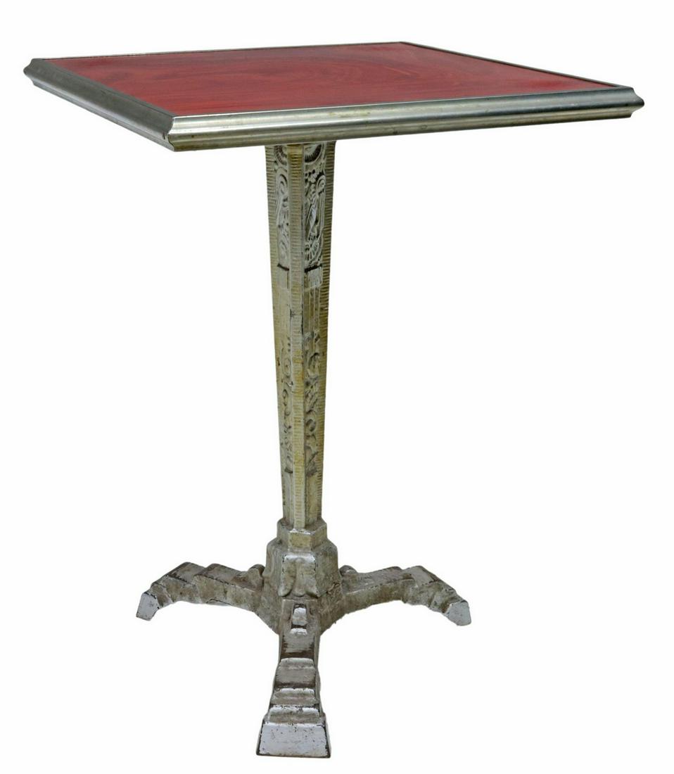 FRENCH ART DECO CAST IRON BISTRO TABLE (1 of 3)