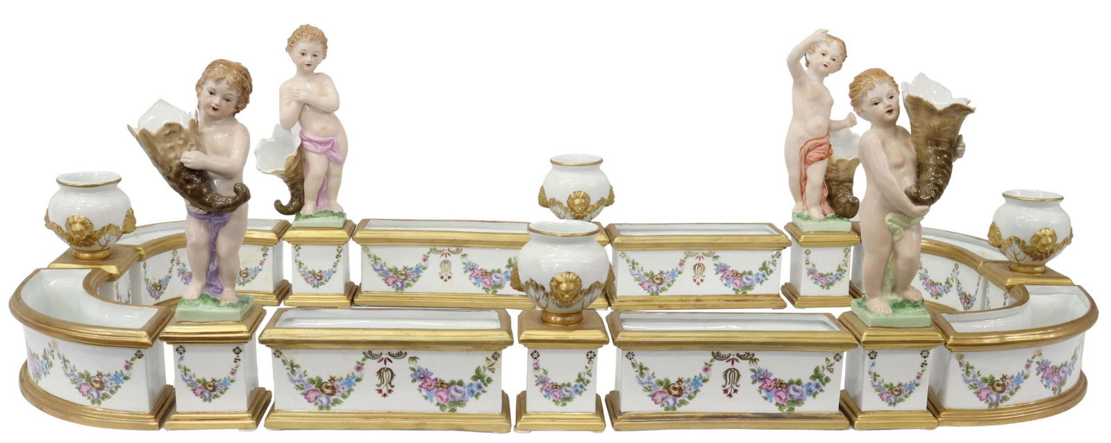 (16) MEISSEN STYLE PORCELAIN TABLE GARNITURE SET (1 of 6)