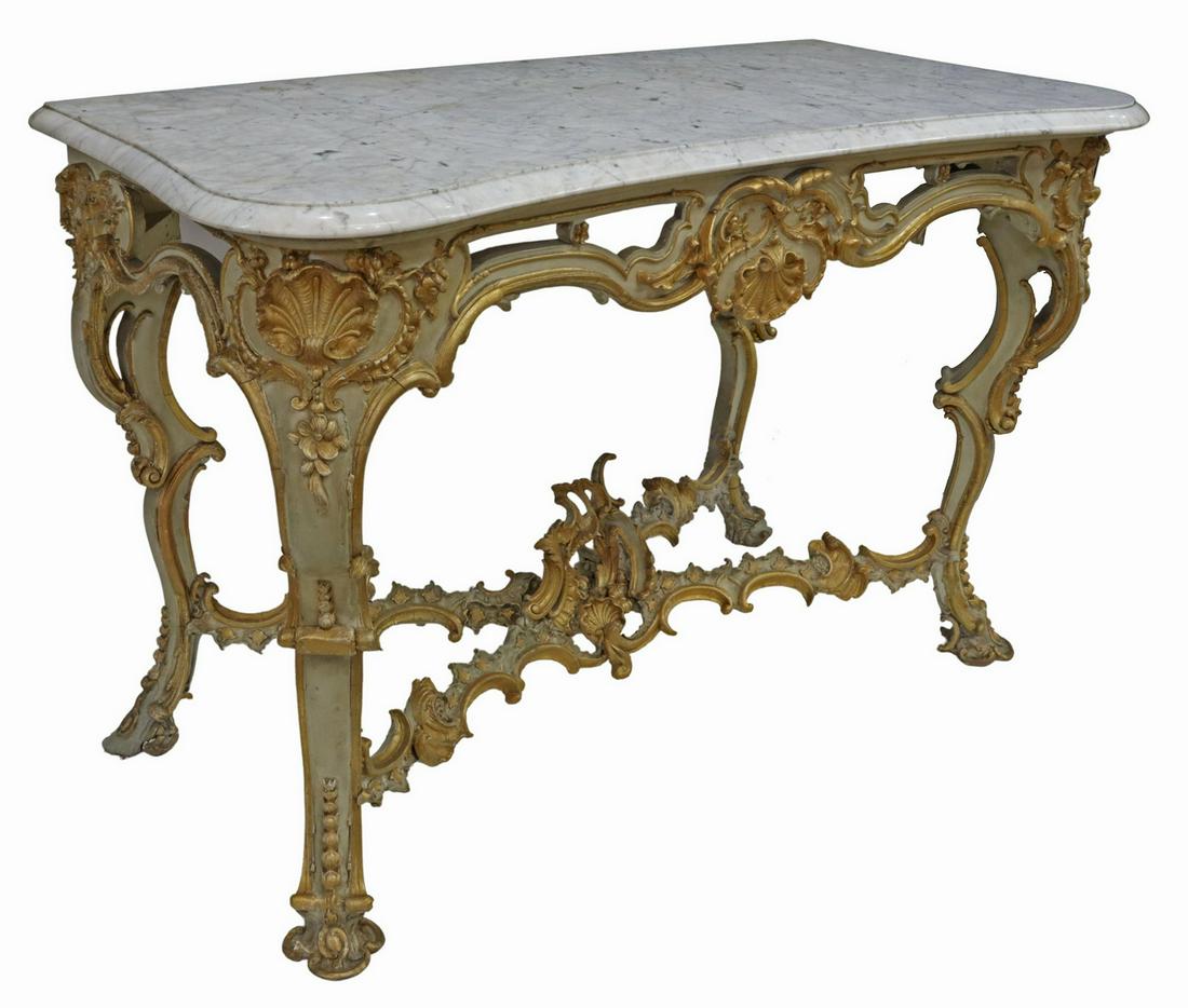 FRENCH LOUIS XV STYLE MARBLE-TOP CONSOLE TABLE (1 of 5)