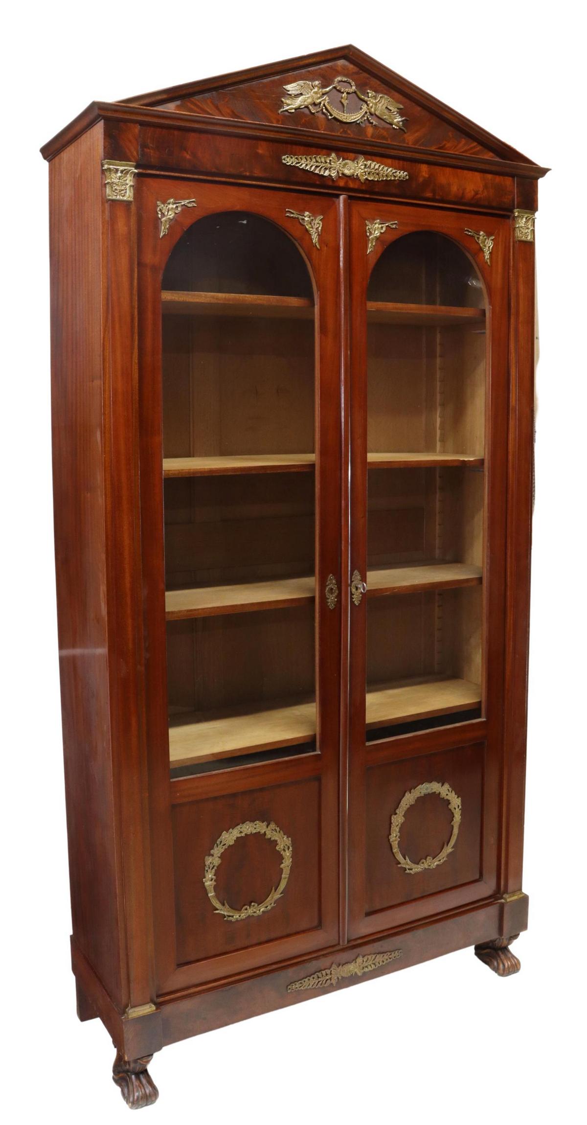 FRENCH EMPIRE STYLE MAHOGANY BOOKCASE (1 of 4)