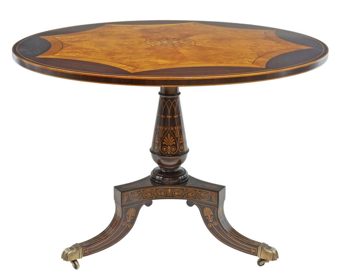 REGENCY STYLE INLAID MAHOGANY CENTER TABLE (1 of 5)