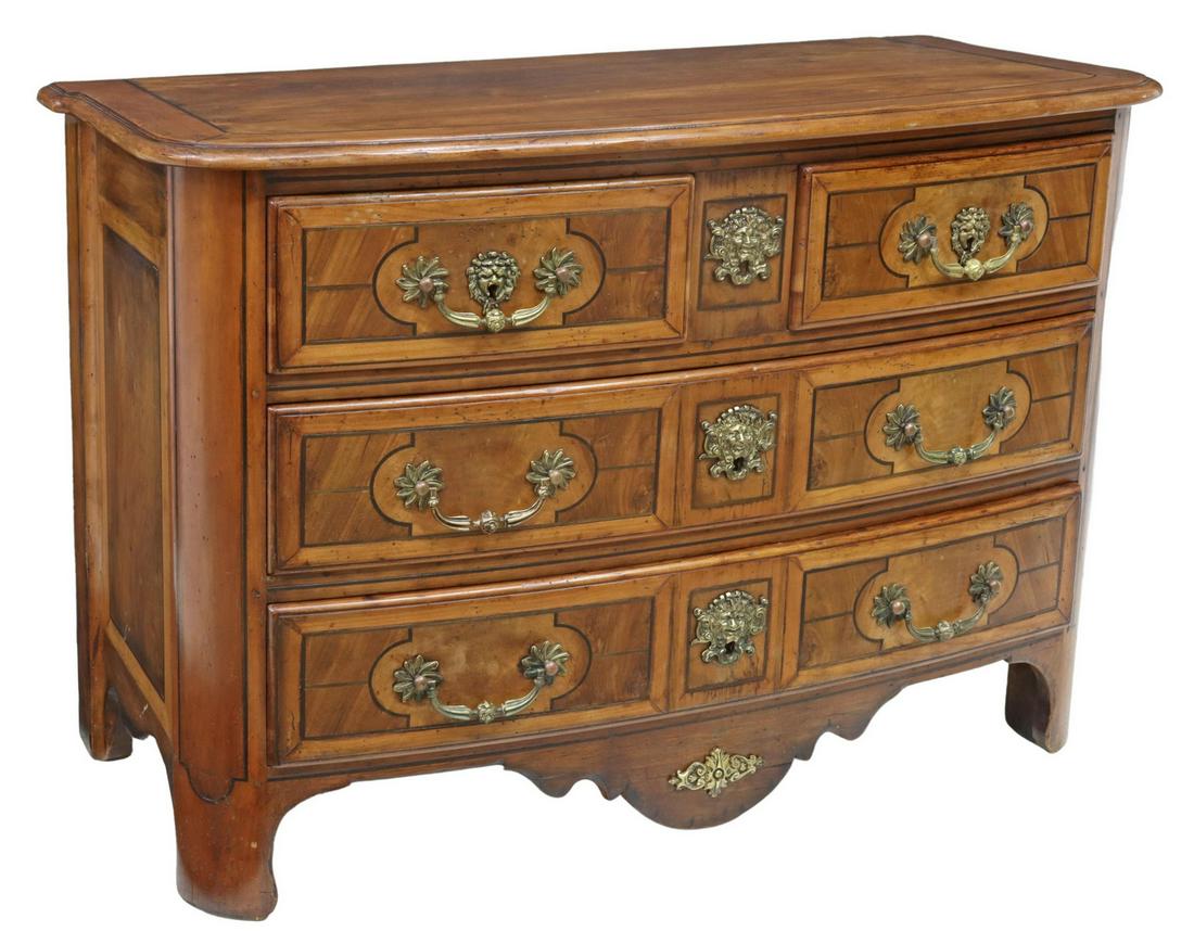 FRENCH LOUIS XIV STYLE WALNUT COMMODE (1 of 5)