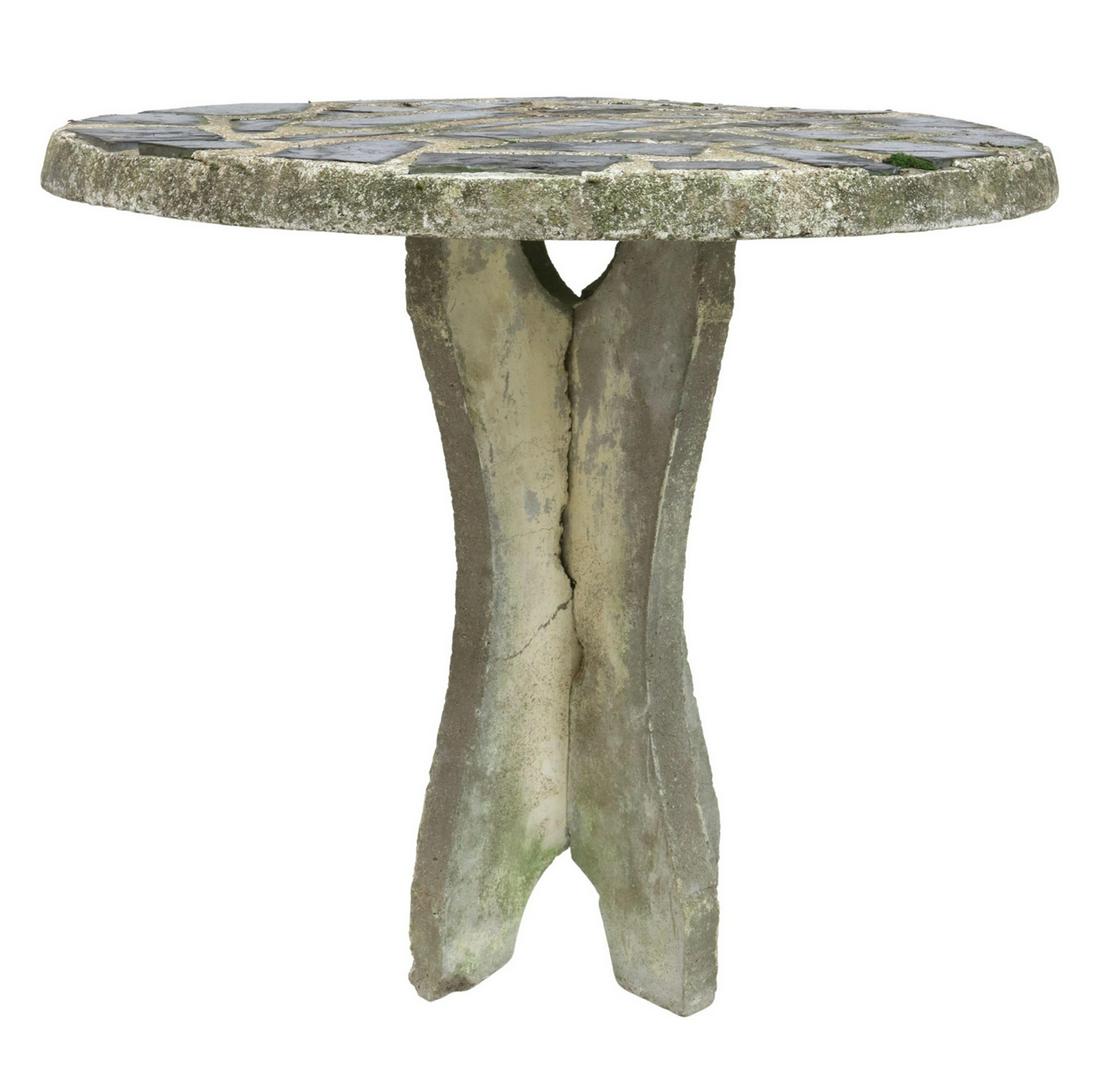 EMILE TAUGOURDEAU SLATE MOSAIC CONCRETE TABLE (1 of 3)