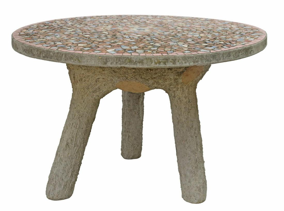 EMILE TAUGOURDEAU CAST CONCRETE GARDEN TABLE (1 of 3)