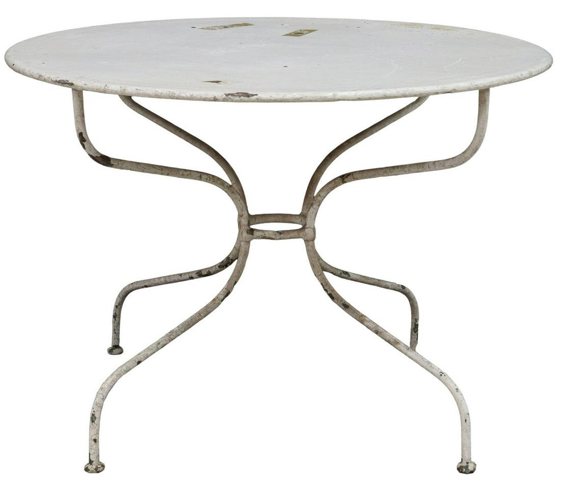 FRENCH PAINTED IRON PATIO GARDEN TABLE (1 of 3)