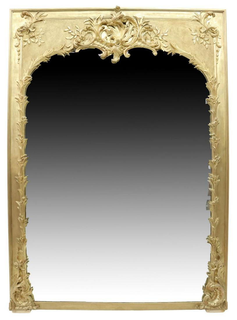 FRENCH LOUIS XV STYLE GILTWOOD MIRROR, 77" X 55" (1 of 3)