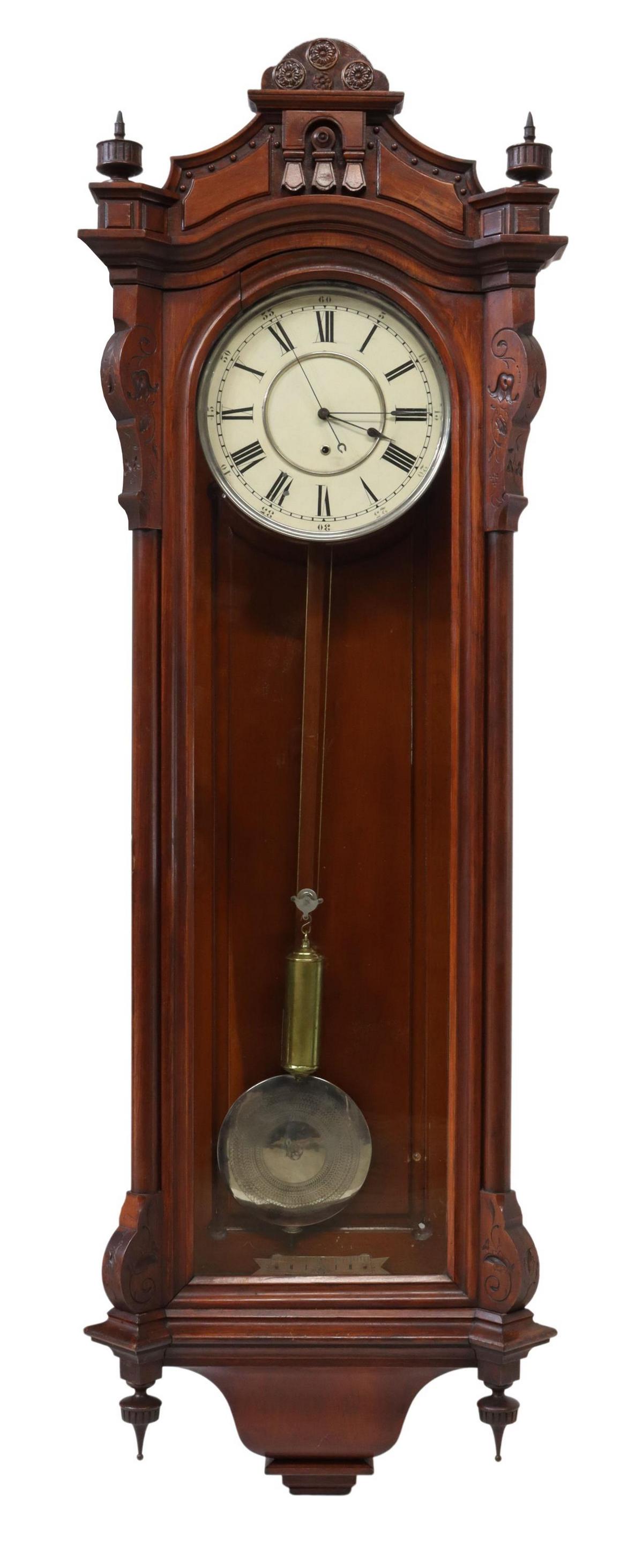 LARGE VICTORIAN SINGLE-WEIGHT WALL CLOCK (1 of 5)