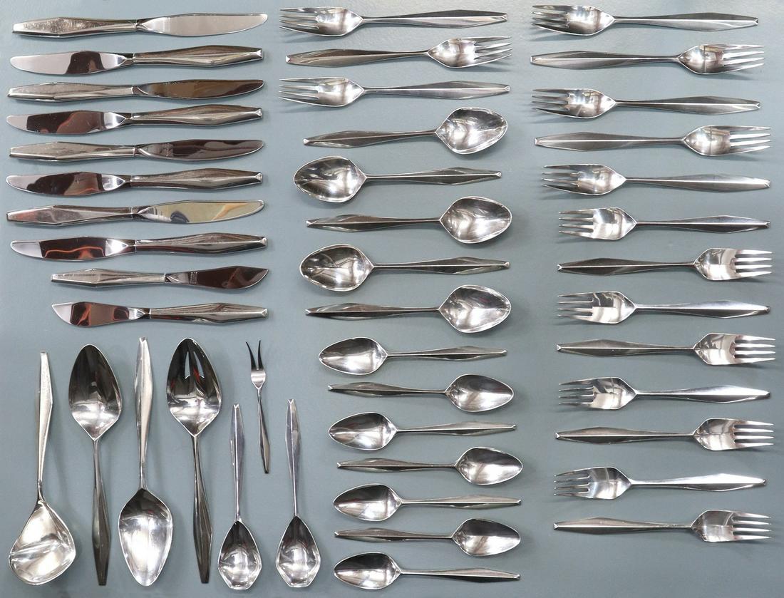 (45) REED & BARTON PONTI DIAMOND STERLING FLATWARE (1 of 6)