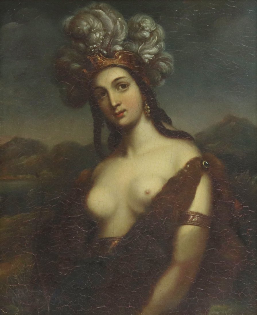 PIERRE LOUIS GREVEDON (1776-1860) OIL ON COPPER: Framed oil painting on copper panel, "Cora, La Belle Mexicaine," Pierre Louis Grevedon (French, 1776-1860), titled on label verso, sight: 12.75"h, 10.5"w, overall: 18.5"h, 16.5"w, 5lbs Start Price: $1