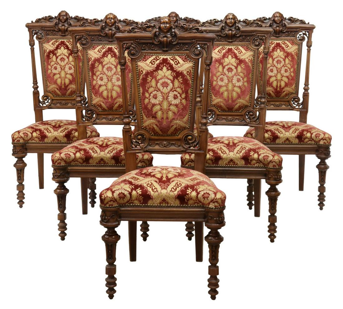 (6) ITALIAN RENAISSANCE STYLE UPHOLSTERED CHAIRS (1 of 3)